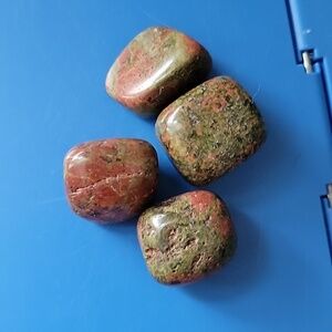 Polished Unakite Tumbled Stones - Set of 4 Crystals